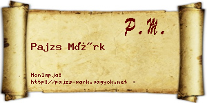 Pajzs Márk névjegykártya